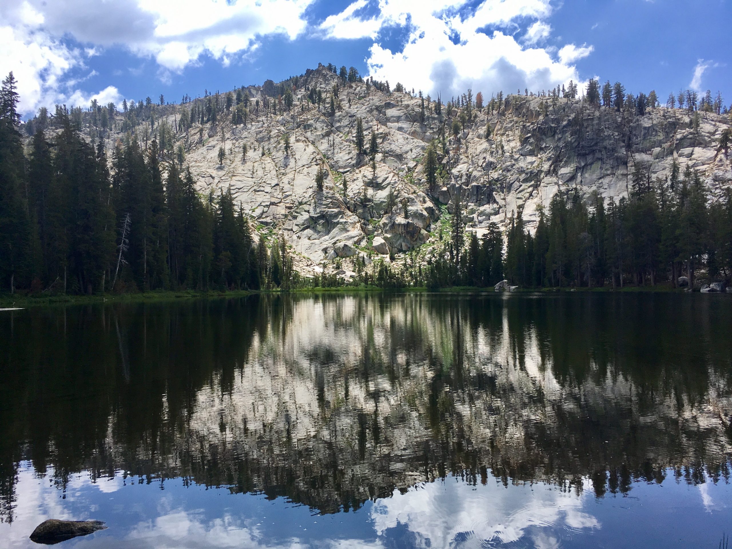 small lake in sierra nevada mountains in california