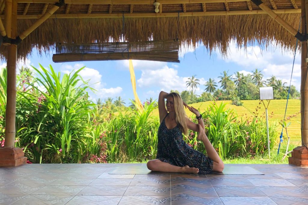 yoga in bali at a retreat