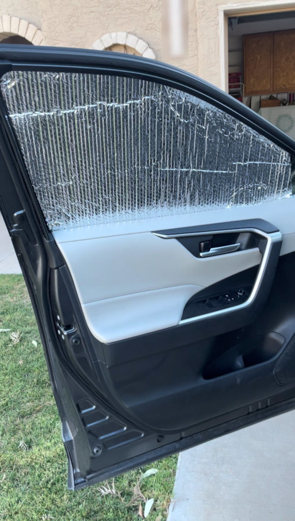 dry fit reflectix in car window