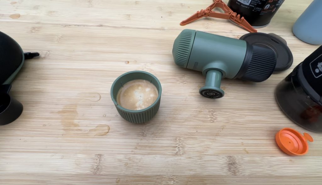 using nanopresso to make coffee while camping