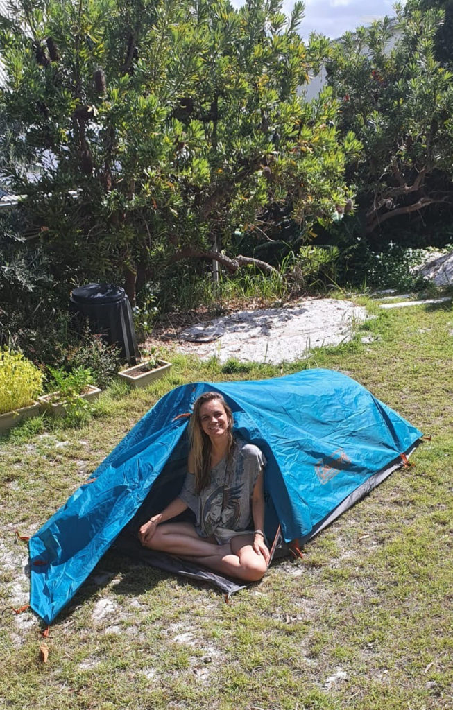 Me testing out a new tent in Australia before heading out to the bush; Photo by: Marquis Matson