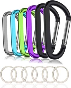 6PCS Black Carabiner Caribeaner Clip