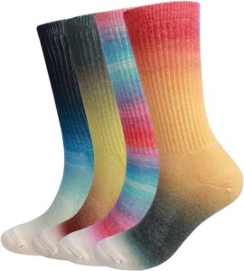 EnerWear 4 Pack Women's Merino Wool Outdoor Hiking Trail Crew Sock