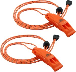 LuxoGear Emergency Whistles with Lanyard Safety Whistle