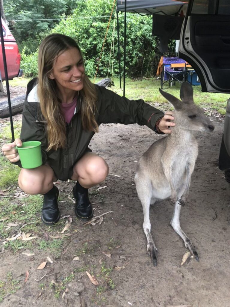 marquis petting kangaroo