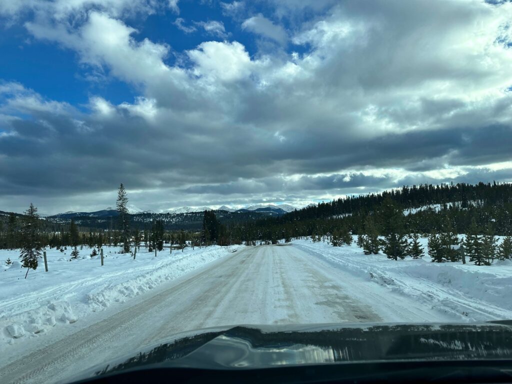 winter roads in montana